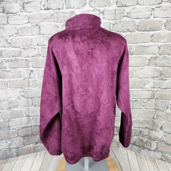 Vintage Dagoli 1/4 Zip Pullover Sweatshirt Indigenous Tie Dye Magenta Medium - Picture 10 of 11